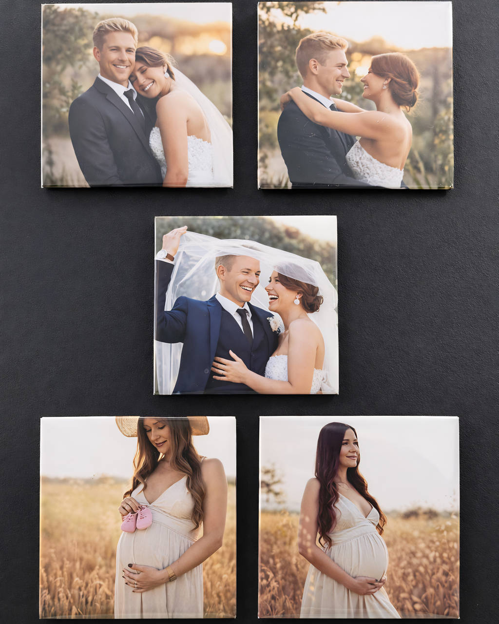5 Pack (2X2) - Handcrafted Photo Magnets