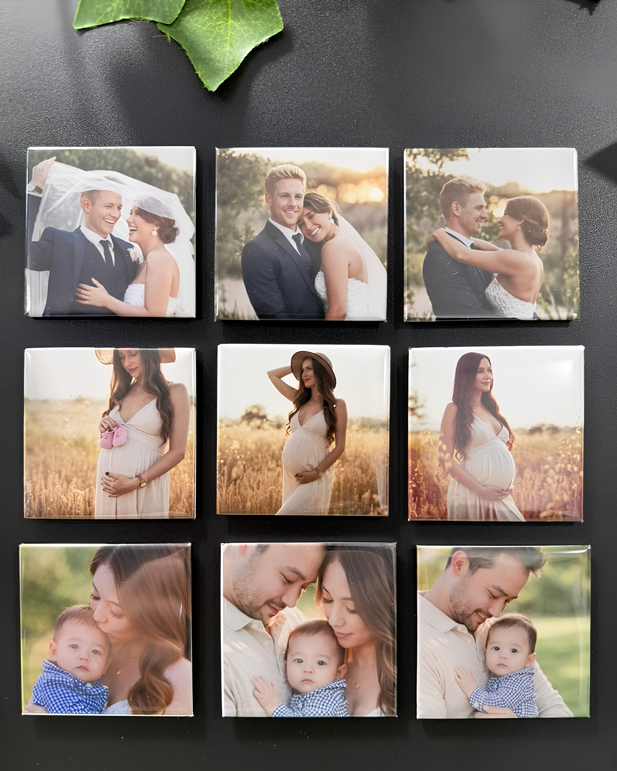 9 Pack (2X2) Handcrafted Photo Magnets