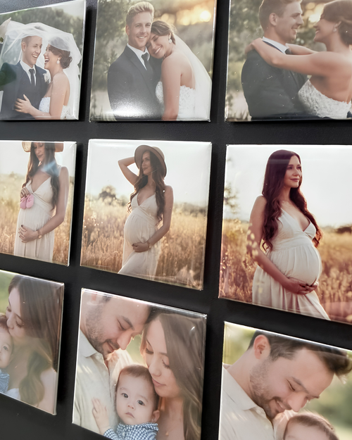 9 Pack (2X2) Handcrafted Photo Magnets